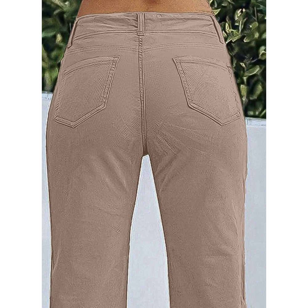Flamingals Women Wide Leg Pants Mid Waist Flare Straight Leg Corduroy M - Picture 3 of 6